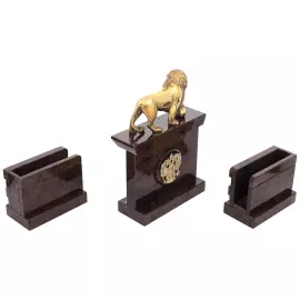 Настольный набор из обсидиана "Абсолют. Лев"